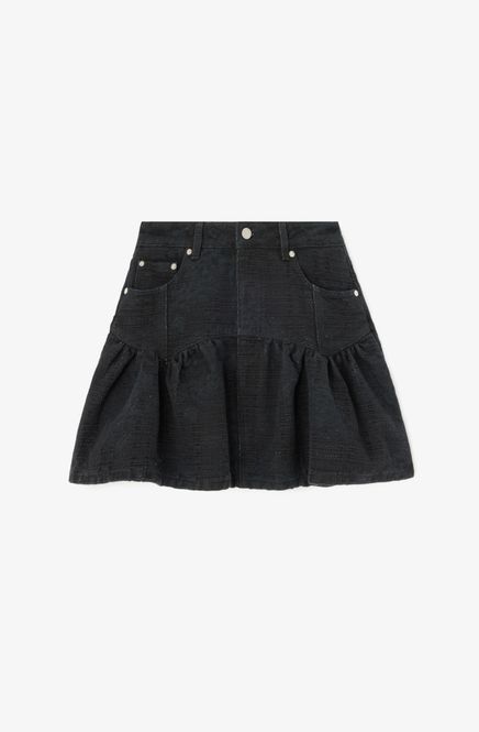 Hovedbilde Quilt Denim Corset Mini Skirt Black Washed 