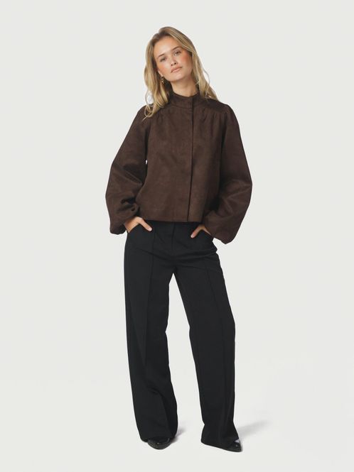 Hovedbilde Tirsa Faux Suede Jacket Dark Brown 