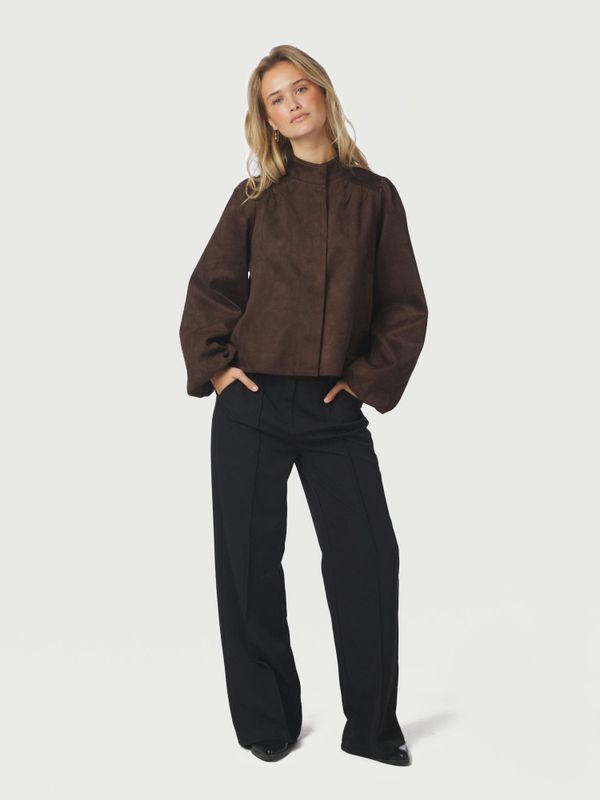 Tirsa Faux Suede Jacket Dark Brown 