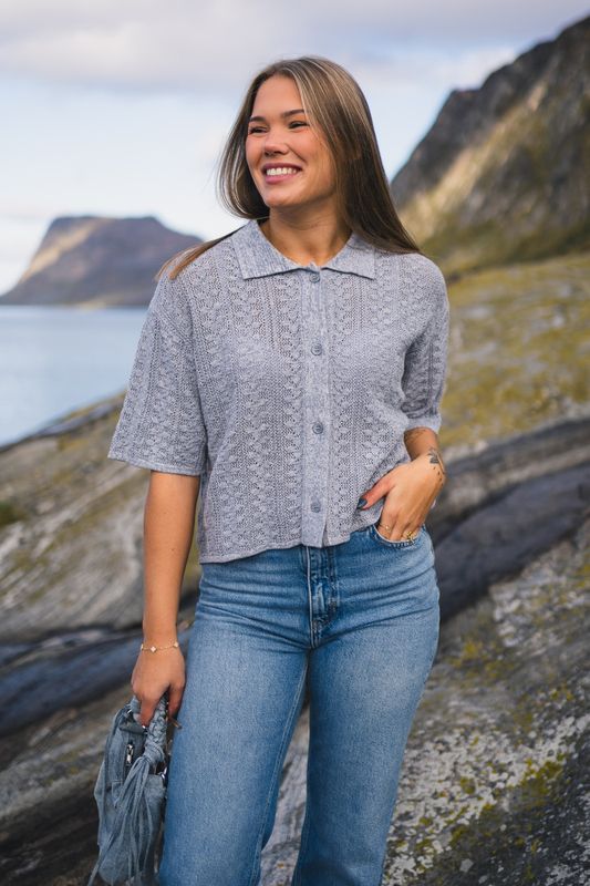 Kelp Crochet Shirt Blue Mix 