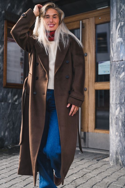 Double Breasted Coat Brown 