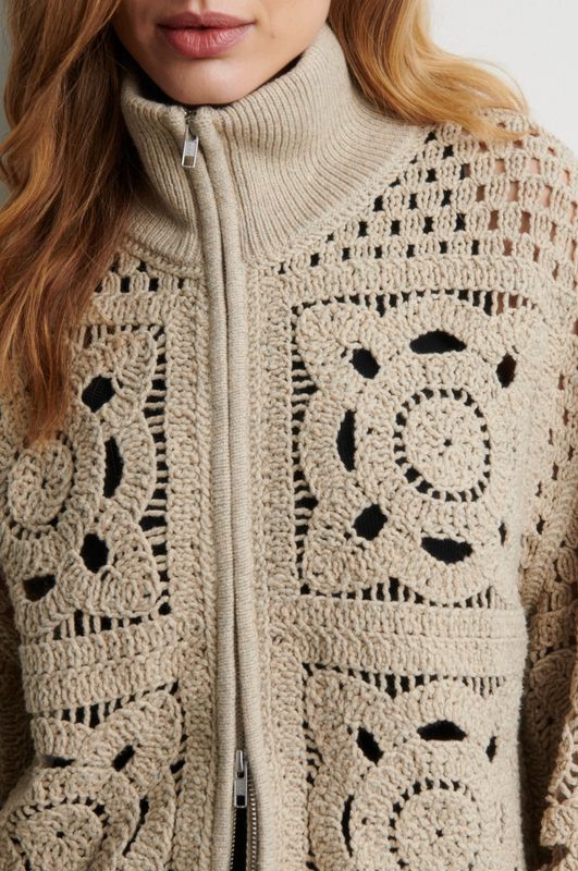 Crosette Knit Cardigan Camel 
