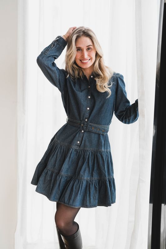 Denim Belt Dress French Blue 