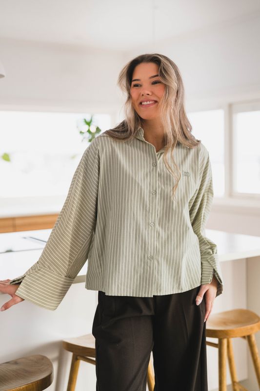 Atari Shirt Sage Stripe 