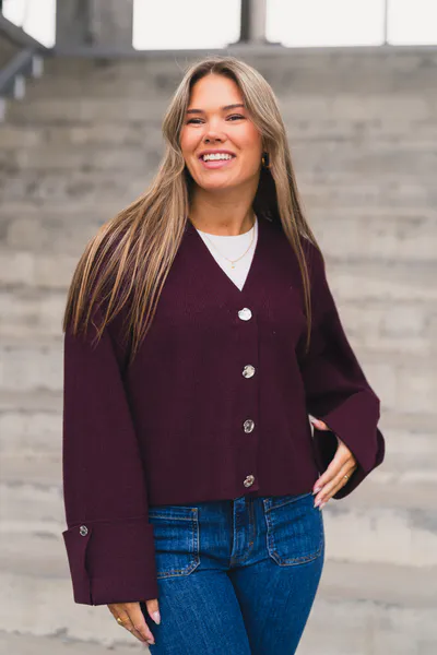 Hovedbilde Atari Rib Cardigan Burgundy 