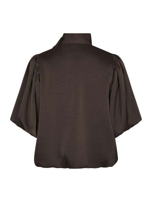 Parisa Heavy Sateen Blouse Dark Brown 