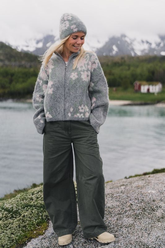 Tine Floral Cardigan Grey Mix 