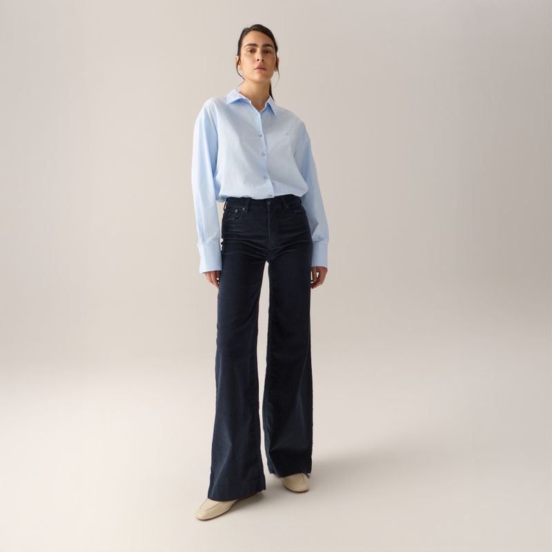 Palazzo Mistral Shiny Cord Navy 