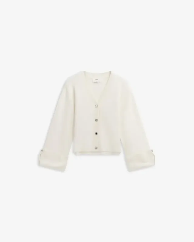Atari Rib Cardigan Offwhite 