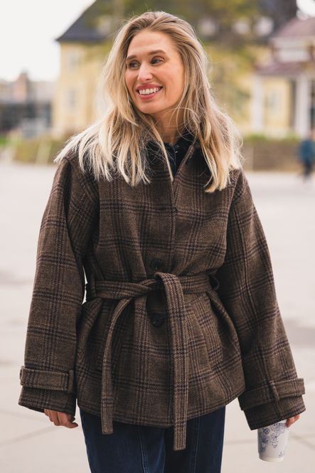 Hovedbilde Amaranda Jacket Check Hot Fudge/Rubbe 