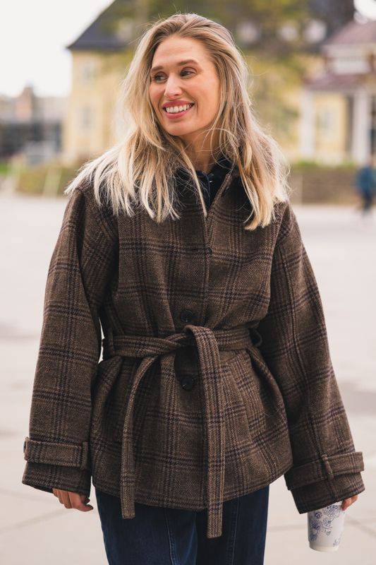 Amaranda Jacket Check Hot Fudge/Rubbe 