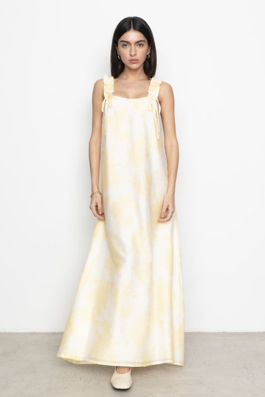 Zaha Dress Yellow Floral Print 