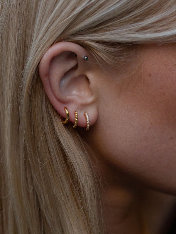 3-Pack Mini Huggie Hoops Gold 