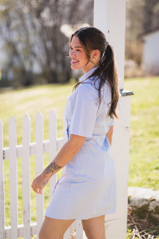 Jas Stripe Shirt Dress Light Blue 
