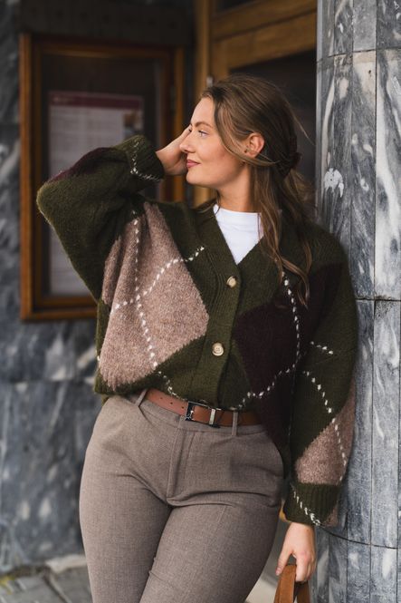 Hovedbilde Laiana Knit Cardigan Avocado Green Mix 