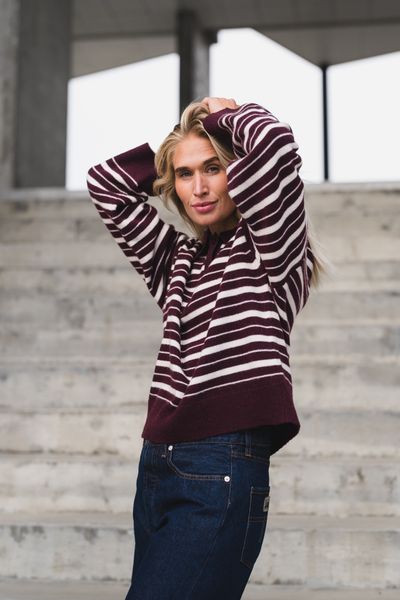 Hovedbilde Zely Stripe Dk Burgundy/Offwhite