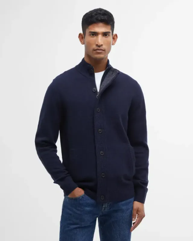 Essent Patch Zip Through Knitted Jumper Navy 