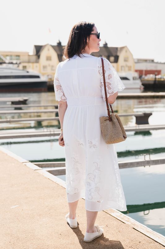 Lunette Emb Dress White 
