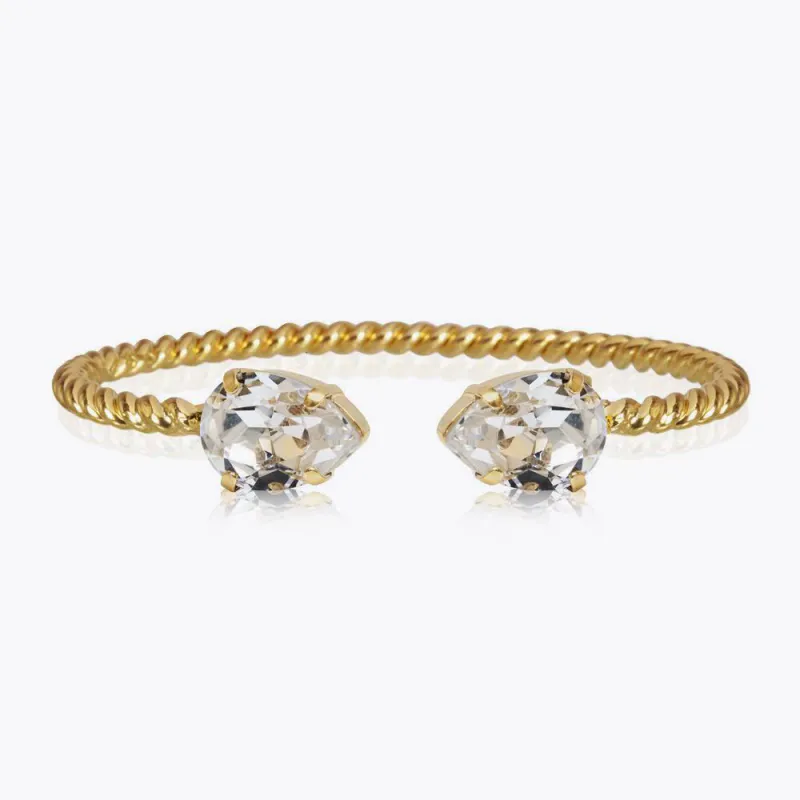 Mini Drop Bracelet Gold Crystal 