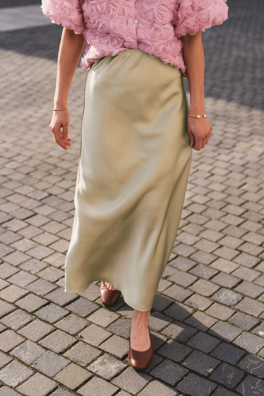 Vicky Heavy Sateen Skirt Mint Green 