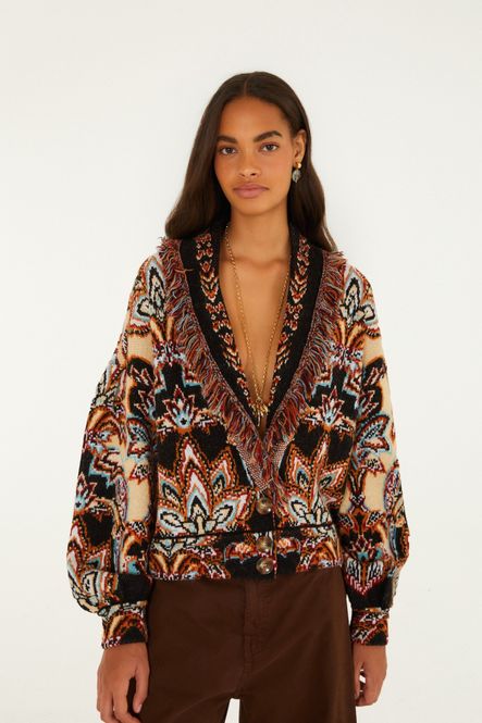 Hovedbilde Tapestry Dream Cream Knit Fringe Cardigan 