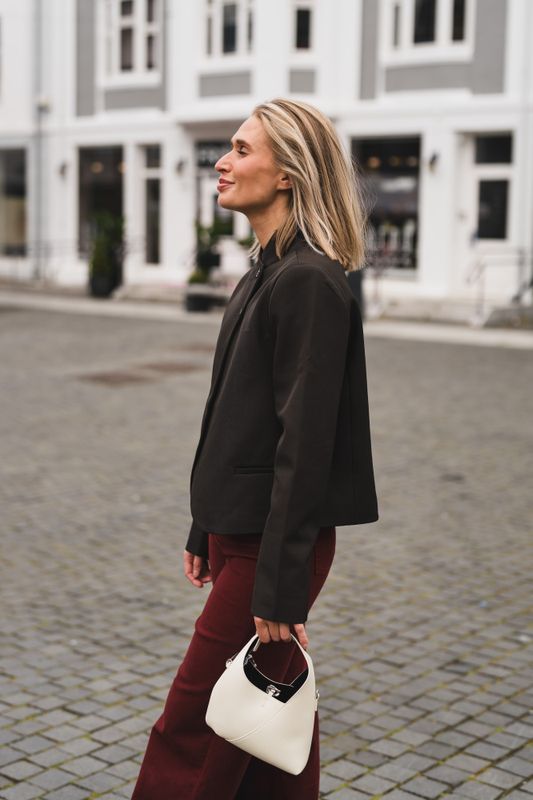 Tiria Structure Blazer Dark Brown 