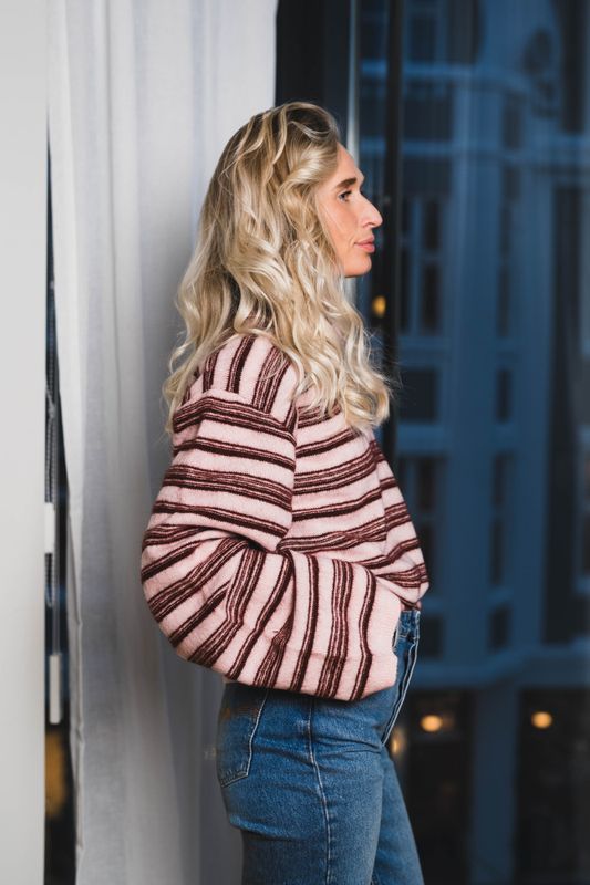 Olivia Wool Polo Light Pink Mix 