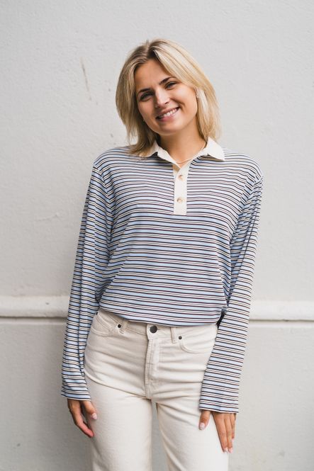 Hovedbilde Lirenne Striped Polo Blouse Light Blue 