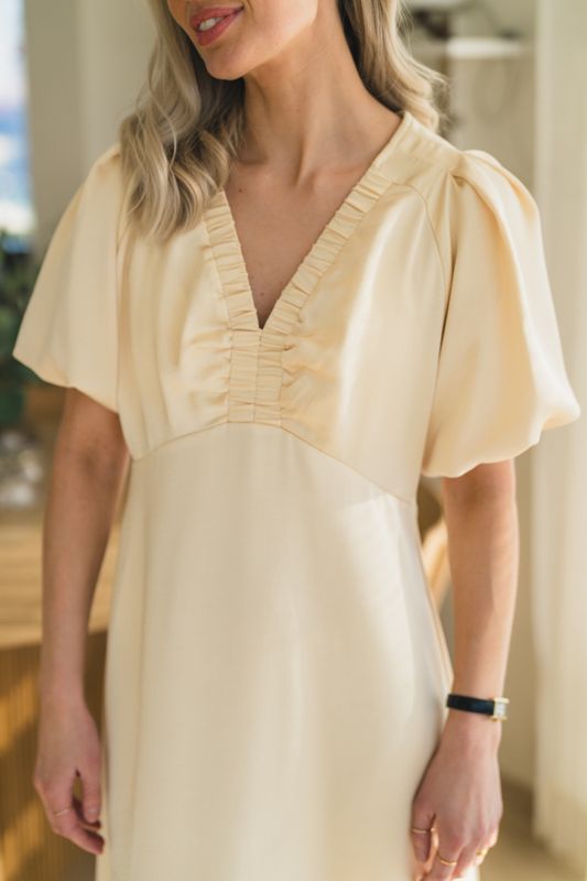 Illana Heavy Sateen Dress Light Yellow 