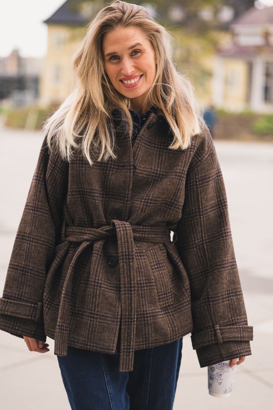 Amaranda Jacket Check Hot Fudge/Rubbe 