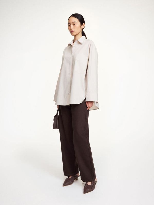Derris Shirt Old Beige Thin Stripe 