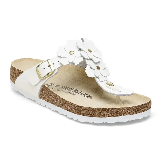 Hovedbilde Gizeh Flower Embellishment Natural Leather White 