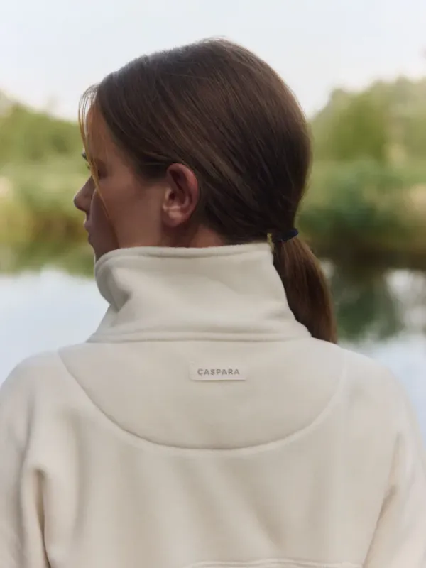 W. Polar Fleece Half-Snap Pullover Creme 