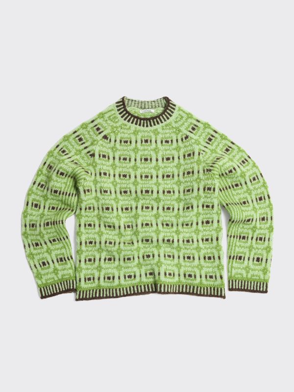 Norwegian Wool Crew Green Mix 