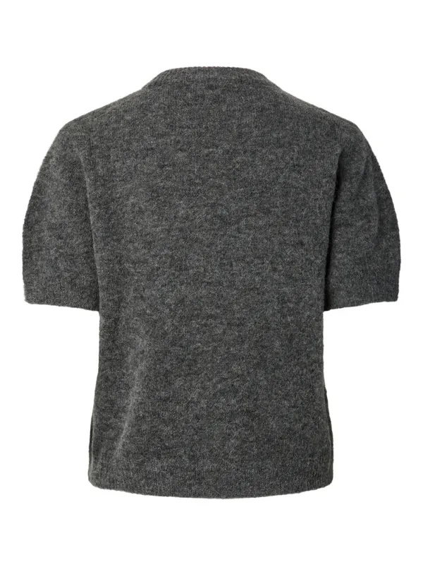 Johi SS Wool Blend Pullover Medium Grey Melange 