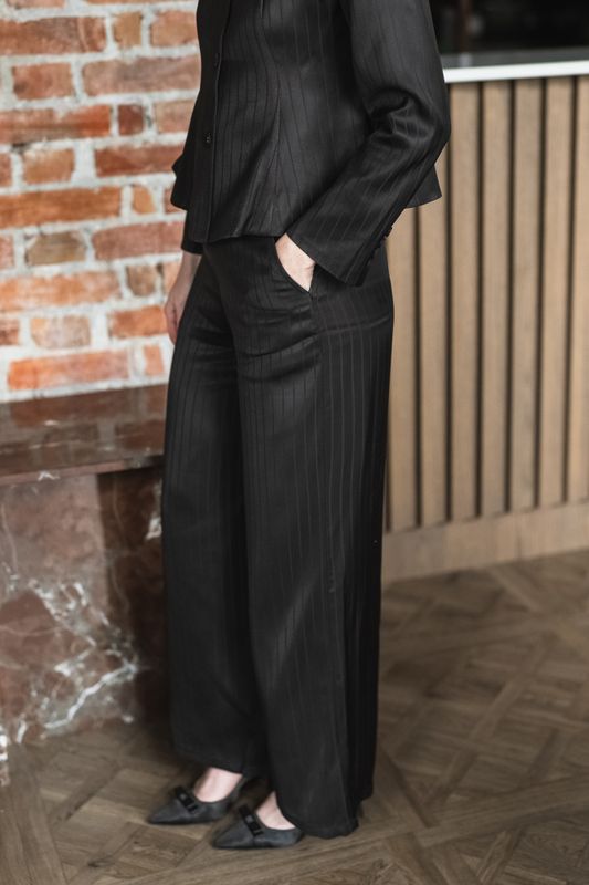 Tailored Straight Trousers Black 