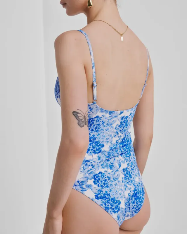 Balconette Swimsuit Azure Meadow