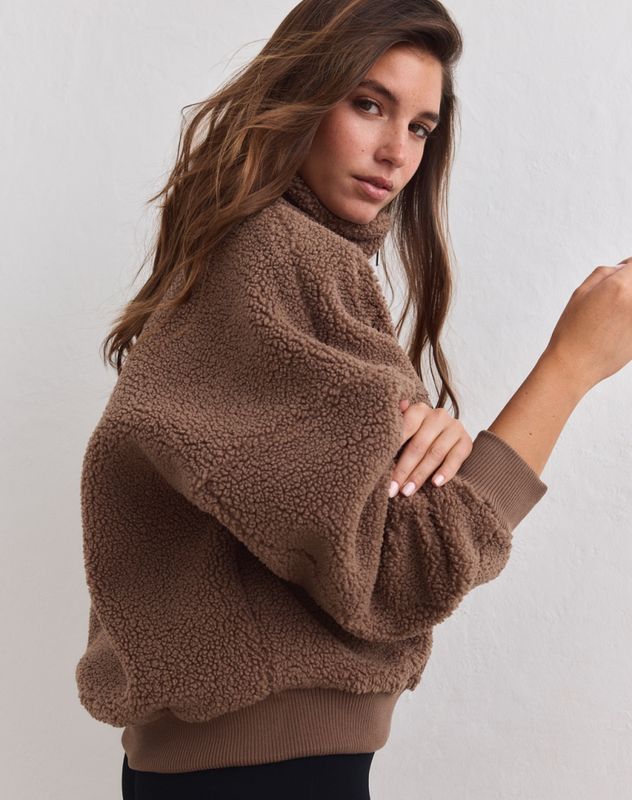 Pile Half Zip Hazelnut