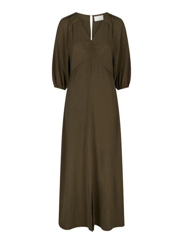 Meriel Structure Solid Dress Army 