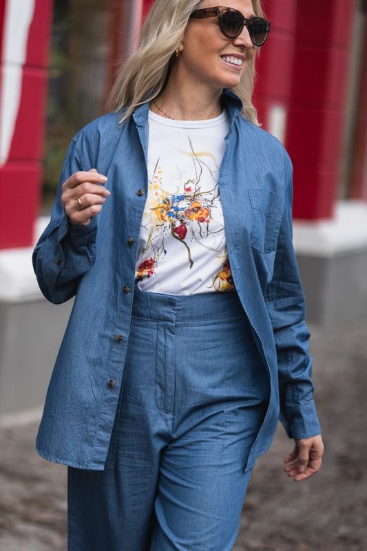 Denim Boyfriend Shirt Light Blue Denim 