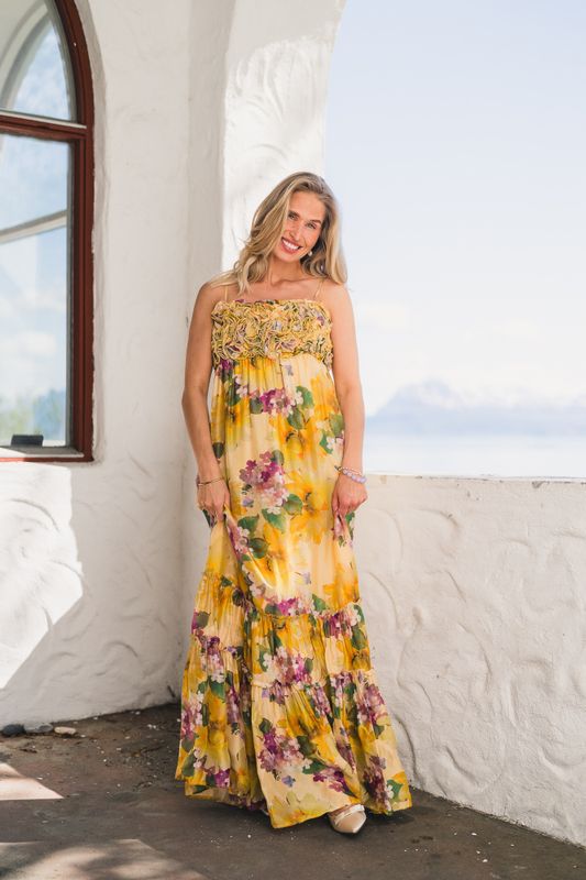Organza Strap Dress Sunflower 
