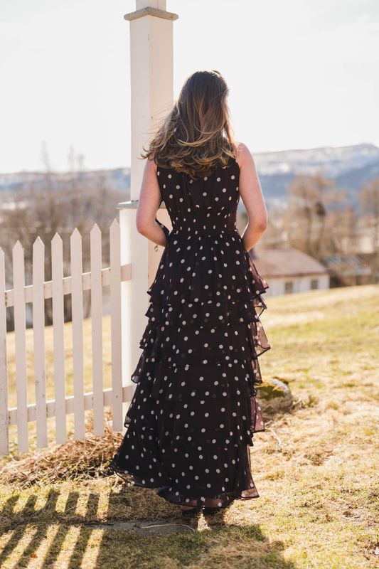 Marli Big Dot Dress Brown 