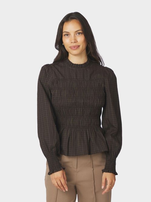 Hovedbilde Possa Big Check Blouse Brown Check 
