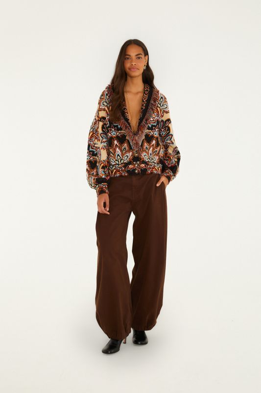 Tapestry Dream Cream Knit Fringe Cardigan 