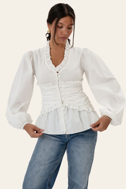 Arielic LS Blouse White 