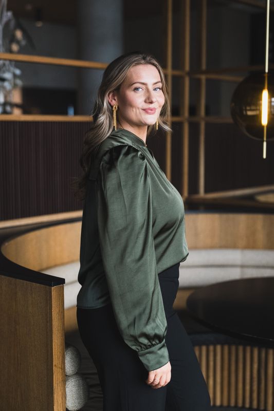 Rosslyn Heavy Sateen Blouse Deep Green 