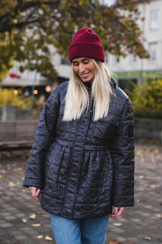 Shiny Quilt Midi Jacket W. Flare Phantom 