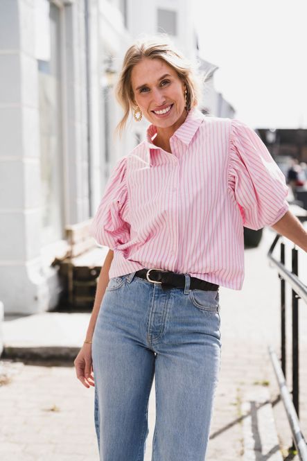 Hovedbilde Etta Soft Stripe Stone Shirt Light Pink 