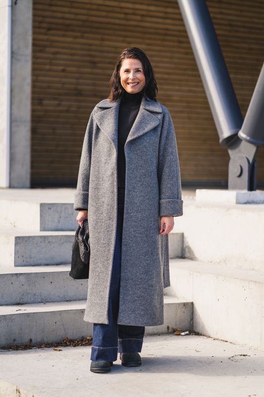 Wool Coat Long Grey 
