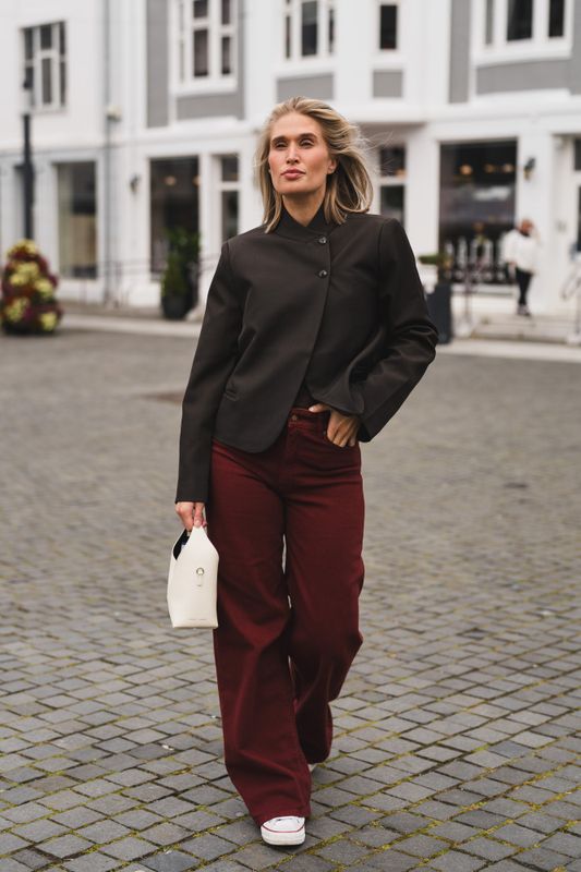Tiria Structure Blazer Dark Brown 